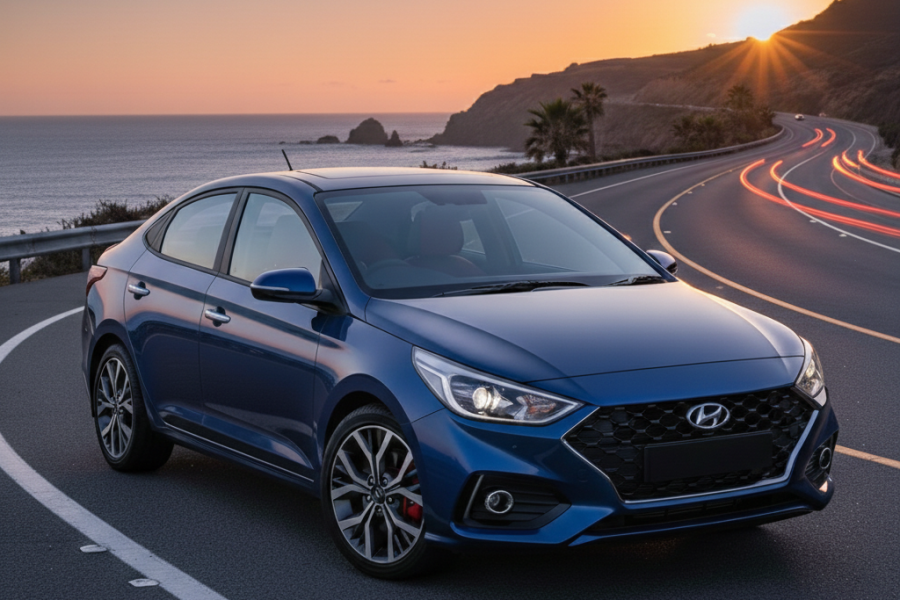 Self-drive Hyundai Verna car rental service in Delhi with top features and CNG option.